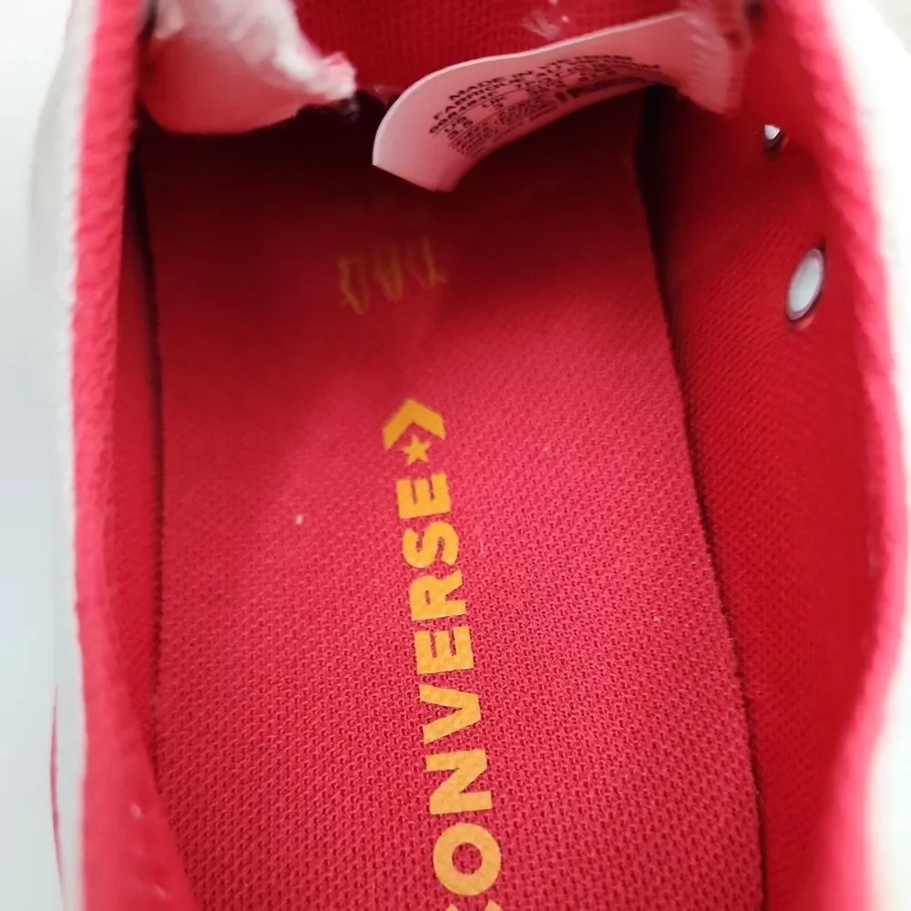 Converse Chuck Taylor All Star Ox Junior Girls Size 3.5 White Pink Sneaker Shoes